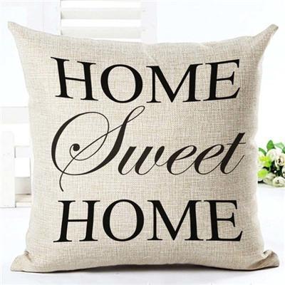 Home Sweet Home Kuddfodral i Linne - 45x45 cm